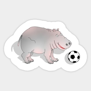 Hippo playing Football Sticker